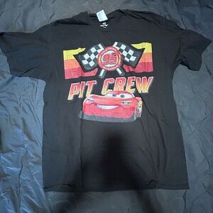 Disney Pixar Cars Lightning McQueen Pit Crew 95 Graphic Tee Black Size L